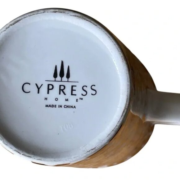 CYPRESS HOMES 17oz gold foil lace design travel mug handle celestial holiday EUC - Picture 10 of 14